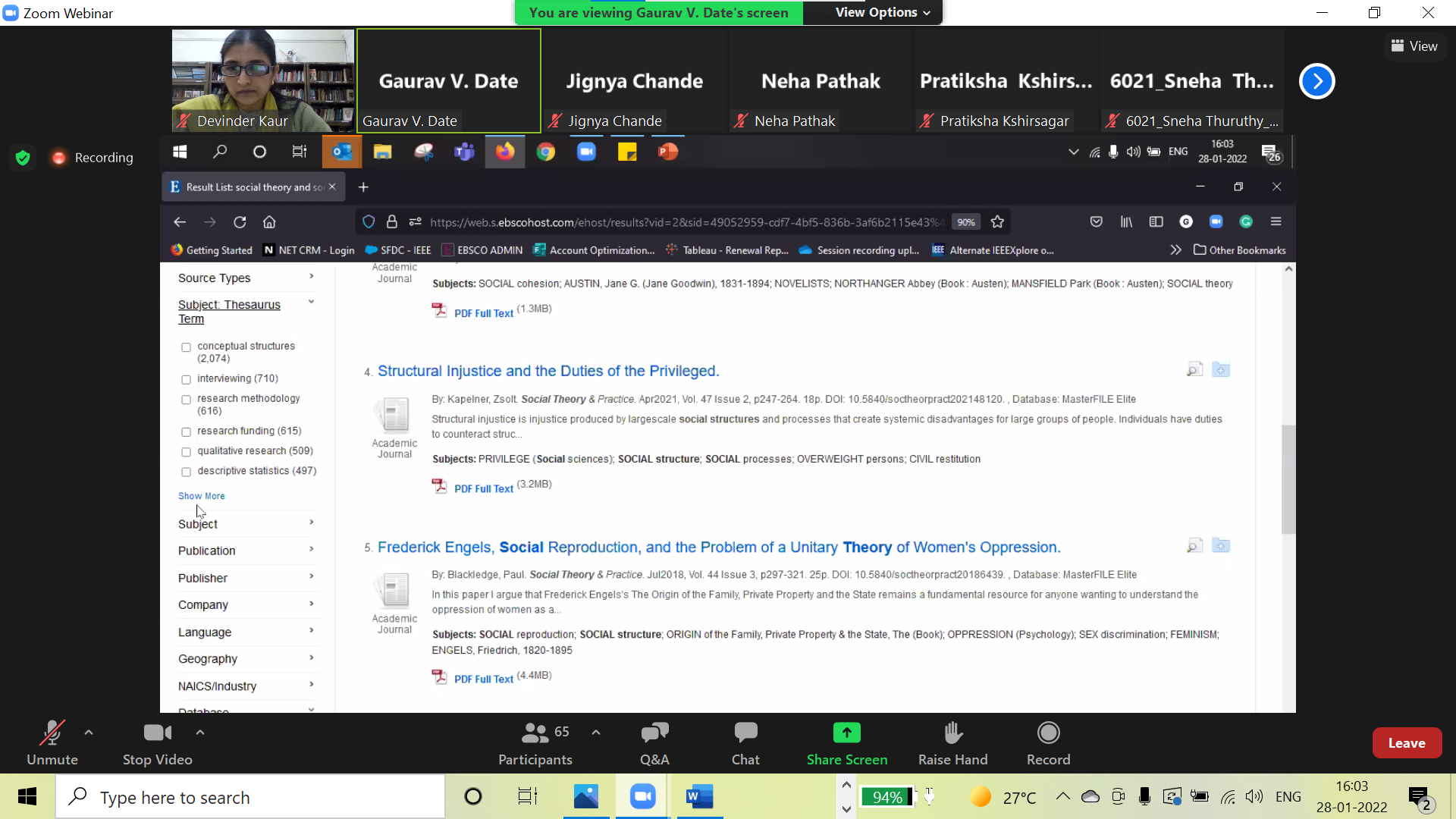 Showcasing various filters for fine tuning search results