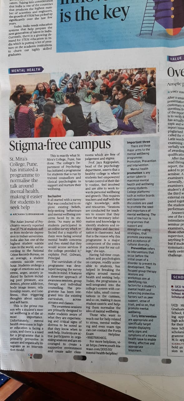 Article in The Hindu news paper