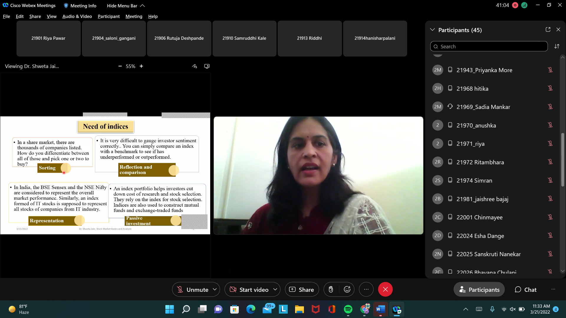 BBA Guest Lecture Dr. Shweta Jain