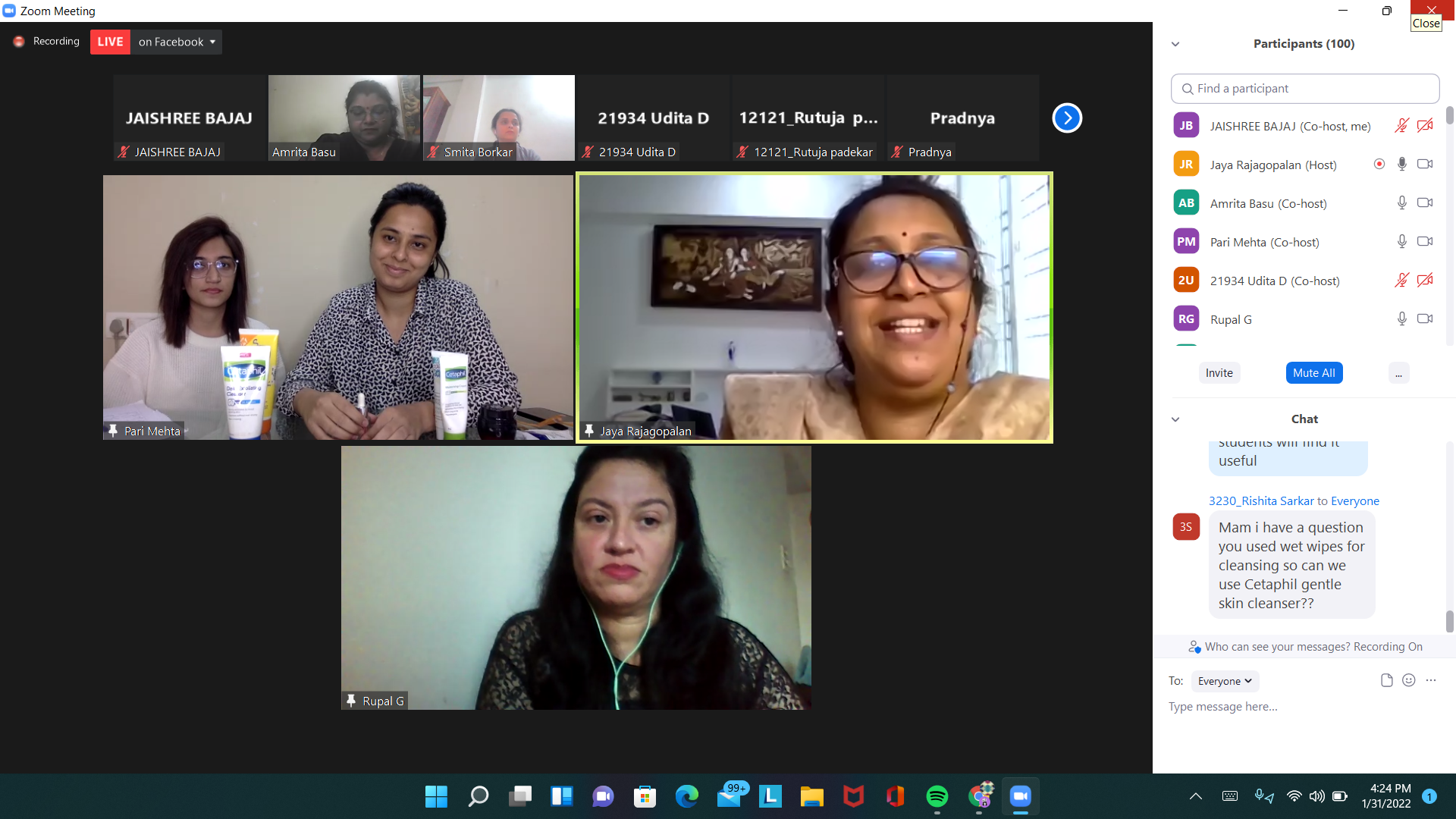 The Alumni Association Secretary RUPAL GESOTA WITH DIVYA AND PARI ON DAY 1