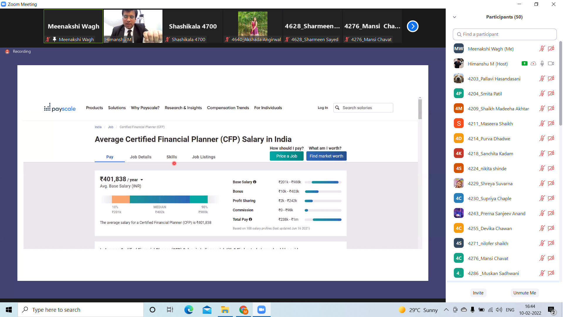 Workshop on Mutual Funds & CFP-CFP Himanshu explaining Careers in Financial Markets