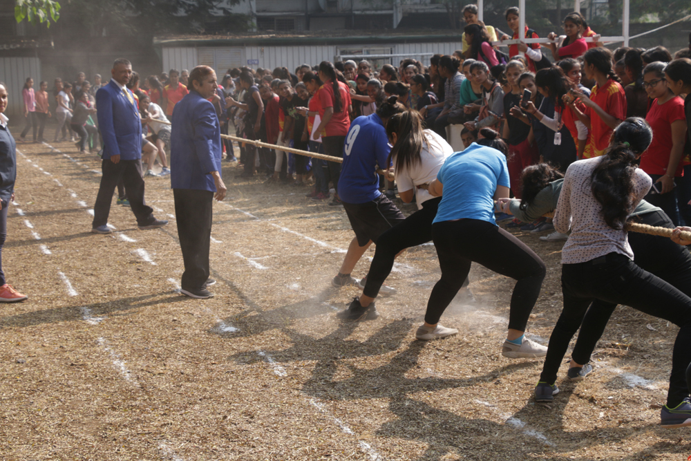 Annual Sports Day 2018- While playing Tug of War Competition.
