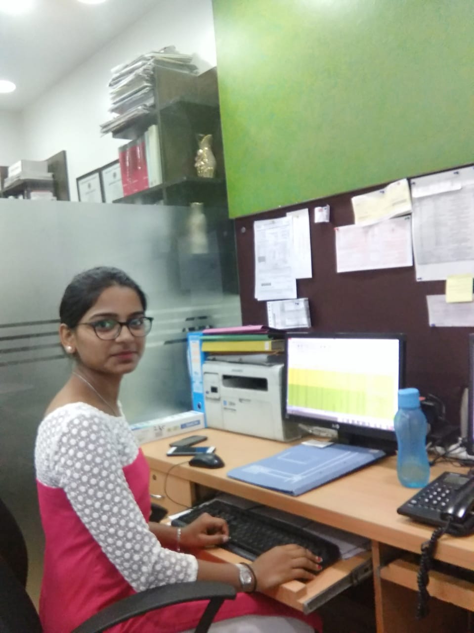 Intern Akshata at work
