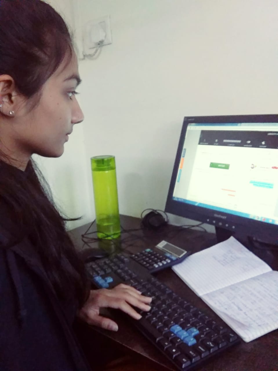 Intern Anju at work