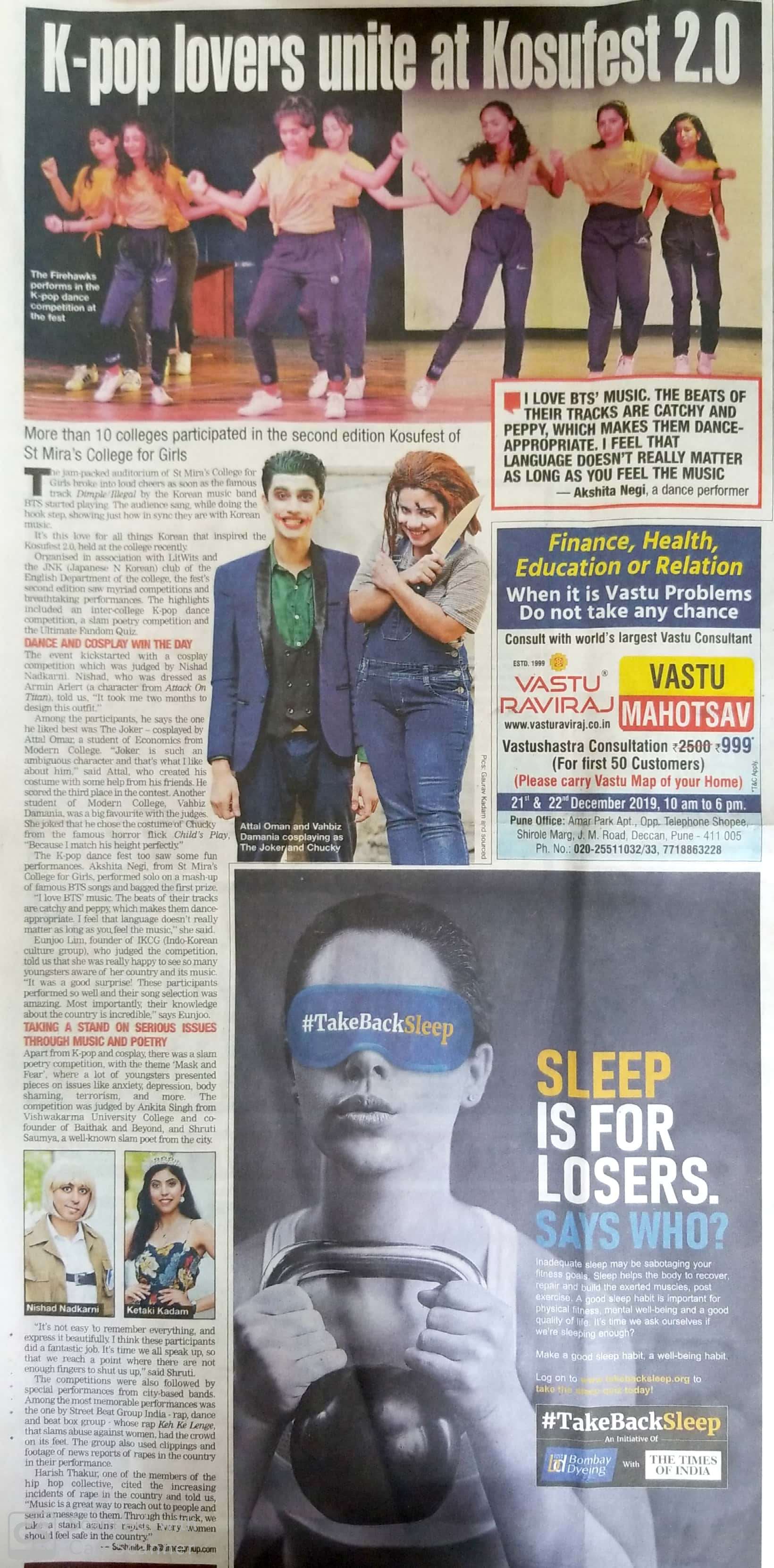 Kosufest 2019 held in St. Mira's on 11 Dec