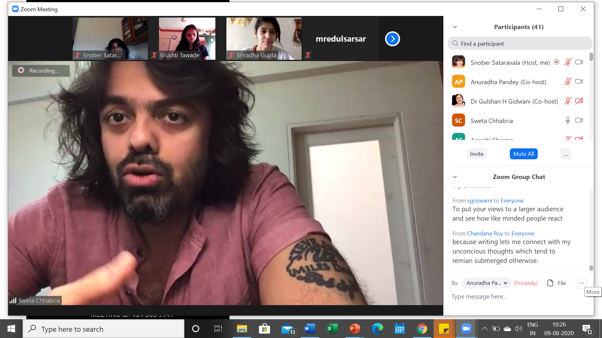 Aditya Kriplani, acclaimed filmaker, engages with students in an online scriptwriting  workshop at St. Mira's 